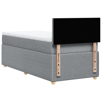 Boxspring met matras stof lichtgrijs 90x190 cm