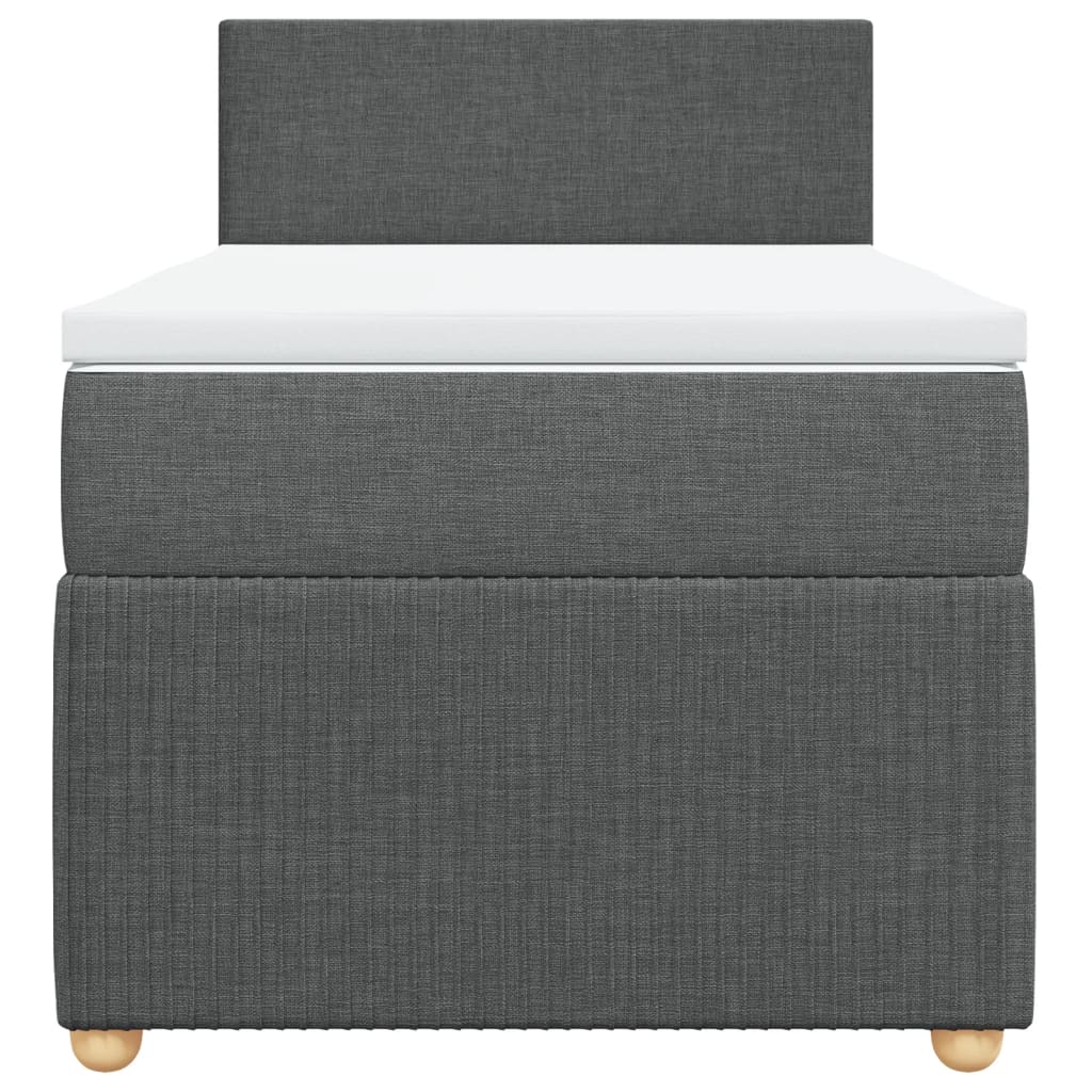 Boxspring met matras stof donkergrijs 90x190 cm