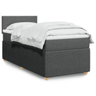 Boxspring met matras 90x190 cm donkergrijs