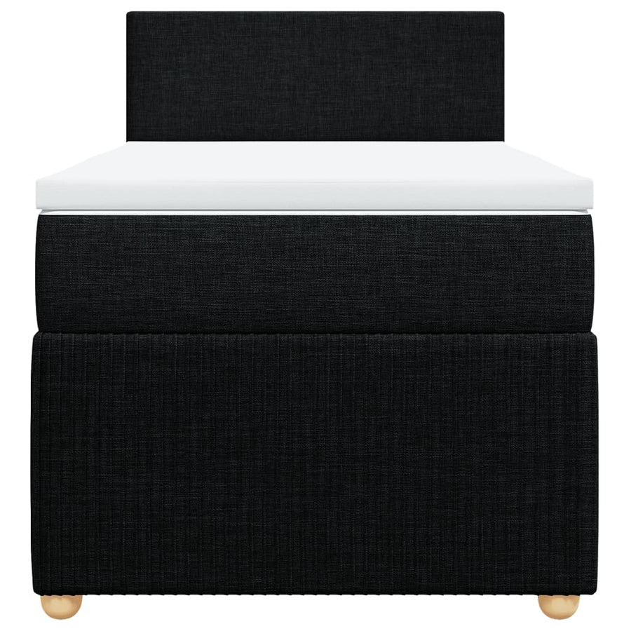 Boxspring met matras stof zwart 90x190 cm