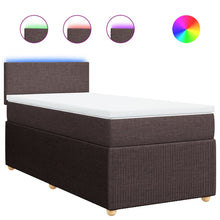 Boxspring met matras stof donkerbruin 90x190 cm