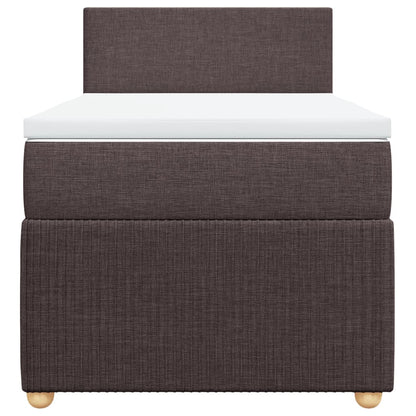 Boxspring met matras stof donkerbruin 90x190 cm