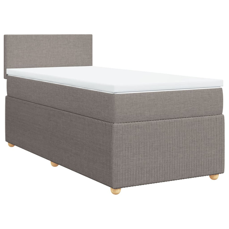 Boxspring met matras stof taupe 90x190 cm
