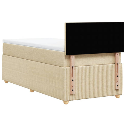 Boxspring met matras stof crèmekleurig 90x190 cm