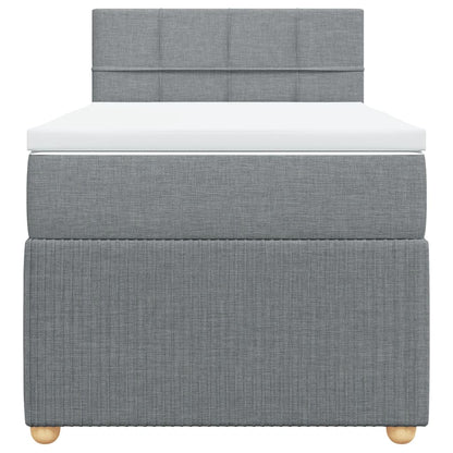 Boxspring met matras stof lichtgrijs 90x190 cm