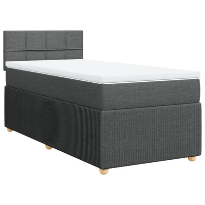 Boxspring met matras stof donkergrijs 90x190 cm
