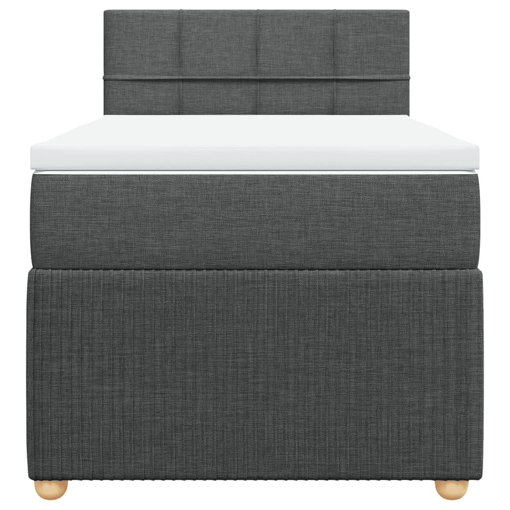 Boxspring met matras stof donkergrijs 90x190 cm
