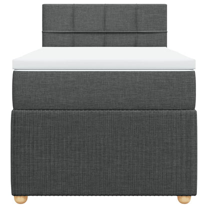 Boxspring met matras stof donkergrijs 90x190 cm