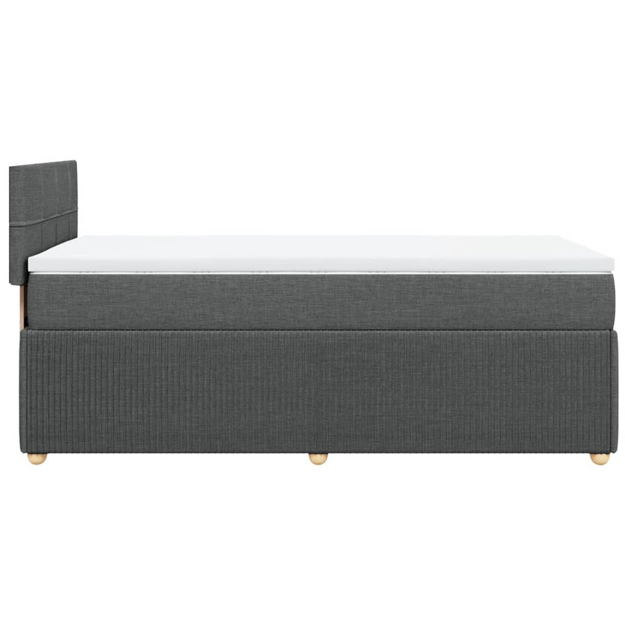 Boxspring met matras stof donkergrijs 90x190 cm