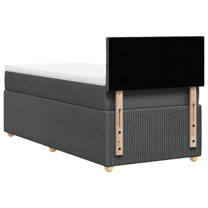 Boxspring met matras stof donkergrijs 90x190 cm