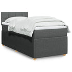 Boxspring met matras 90x190 cm donkergrijs