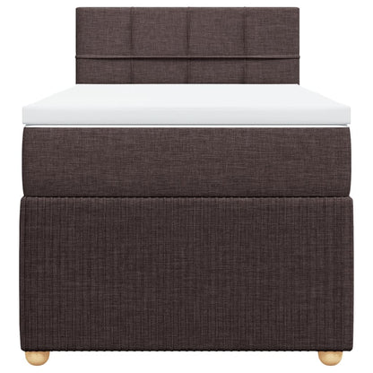 Boxspring met matras stof donkerbruin 90x190 cm