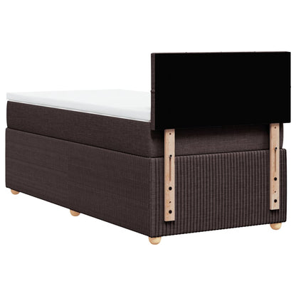 Boxspring met matras stof donkerbruin 90x190 cm