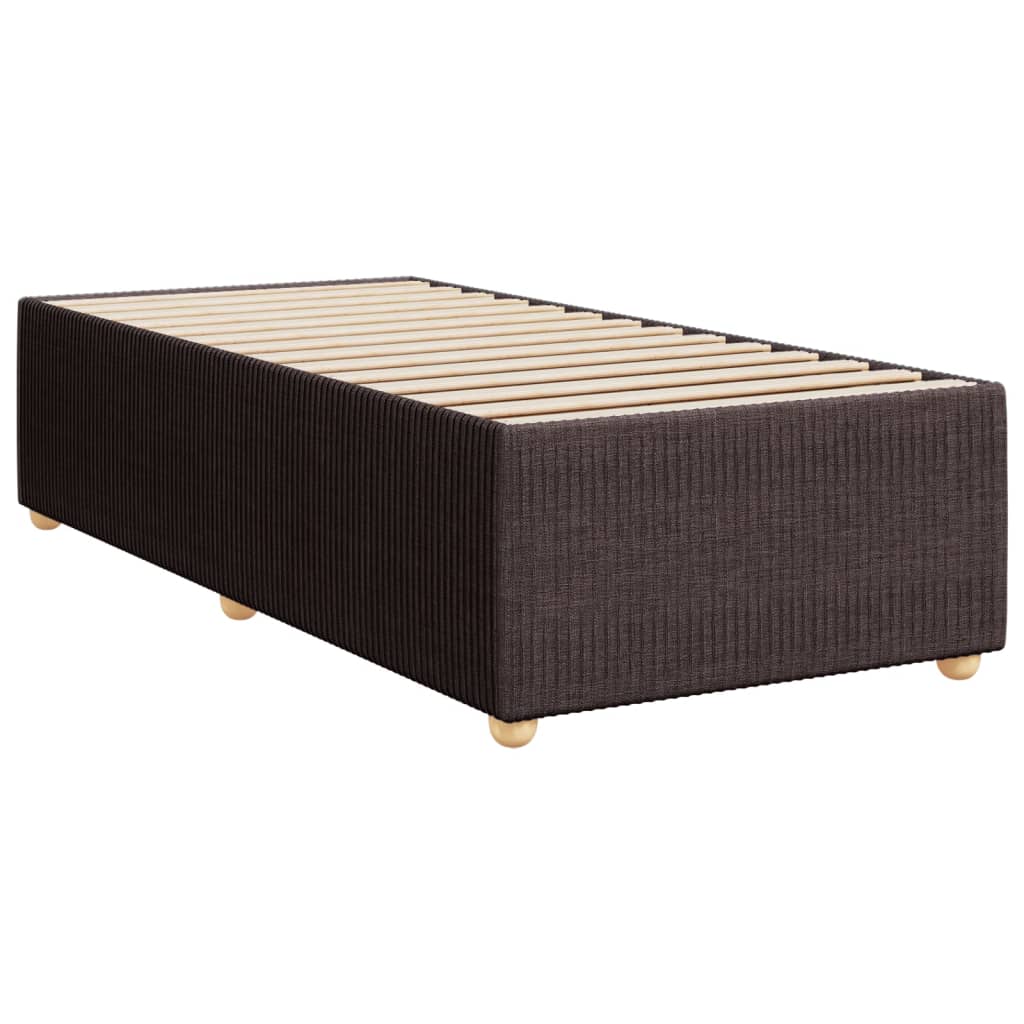 Boxspring met matras stof donkerbruin 90x190 cm