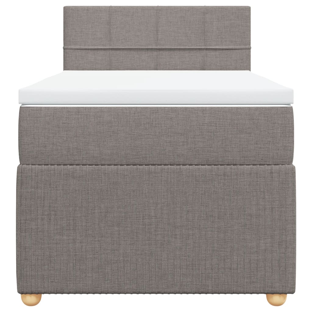 Boxspring met matras stof taupe 90x190 cm
