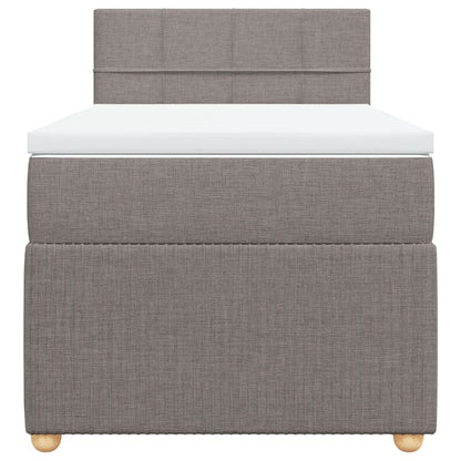 Boxspring met matras stof taupe 90x190 cm