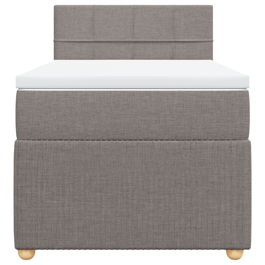 Boxspring met matras stof taupe 90x190 cm