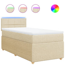 Boxspring met matras stof crèmekleurig 90x190 cm