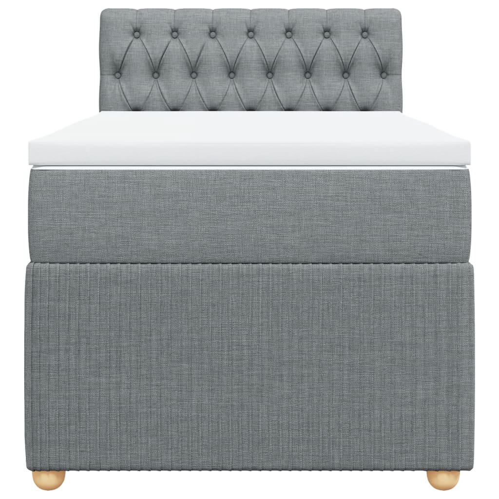 Boxspring met matras stof lichtgrijs 90x190 cm