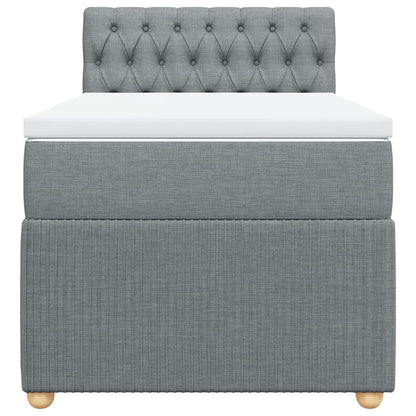 Boxspring met matras stof lichtgrijs 90x190 cm