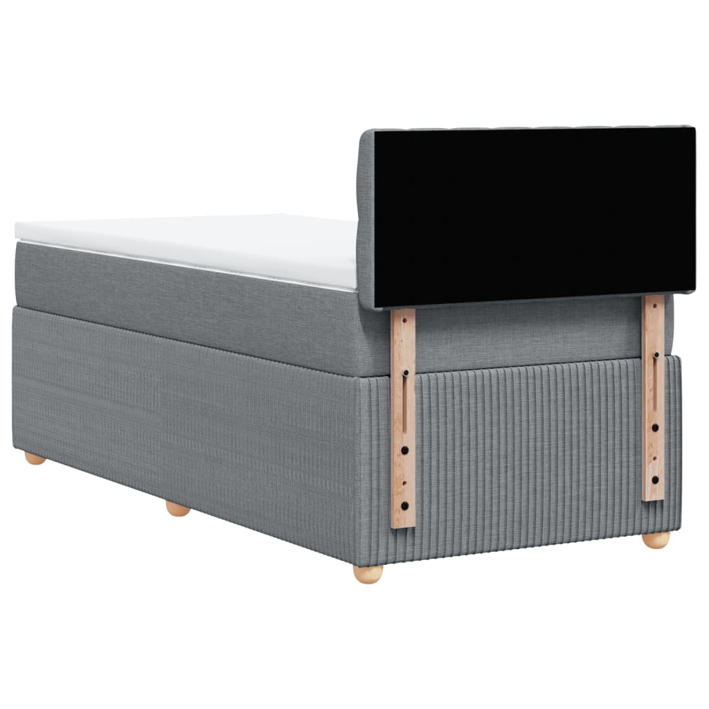 Boxspring met matras stof lichtgrijs 90x190 cm