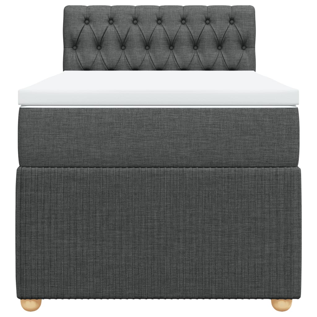Boxspring met matras stof donkergrijs 90x190 cm