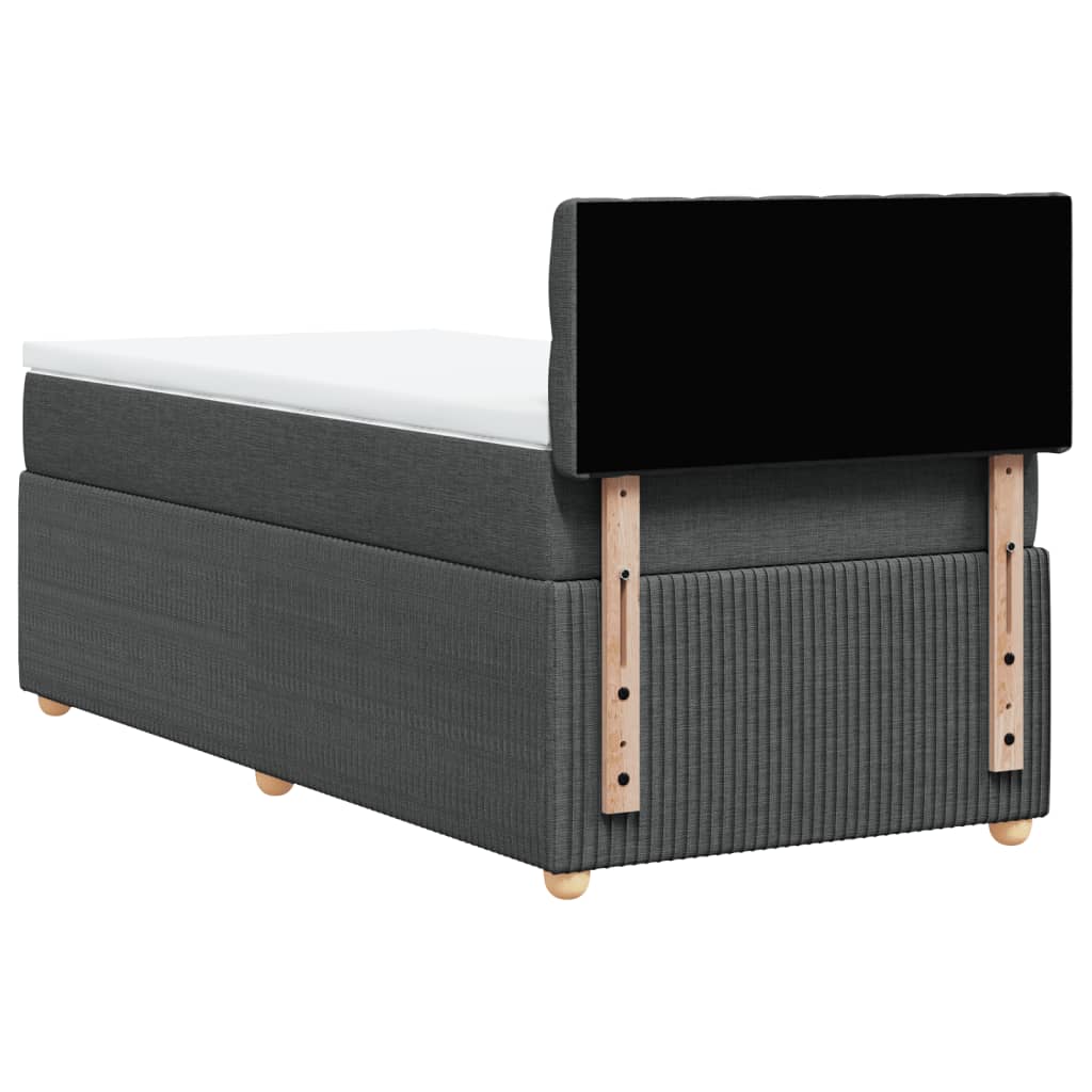 Boxspring met matras stof donkergrijs 90x190 cm