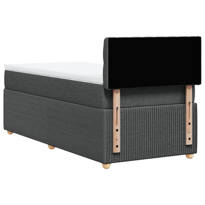 Boxspring met matras stof donkergrijs 90x190 cm