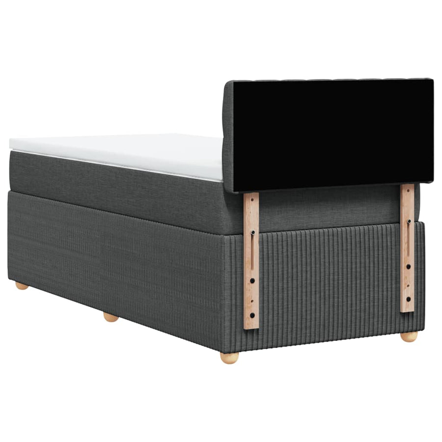 Boxspring met matras stof donkergrijs 90x190 cm