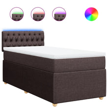Boxspring met matras stof donkerbruin 90x190 cm