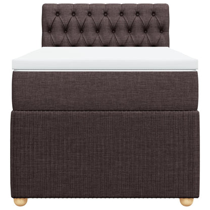 Boxspring met matras stof donkerbruin 90x190 cm