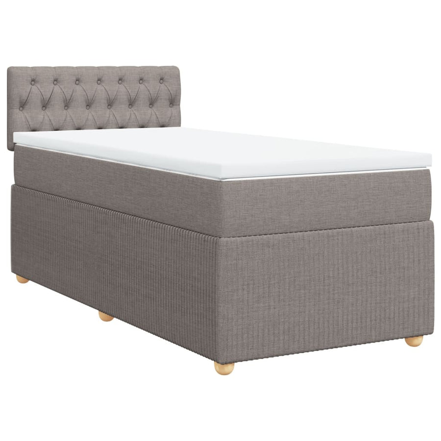 Boxspring met matras stof taupe 90x190 cm