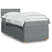 Boxspring 90x190 cm lichtgrijs met pocketveringmatras