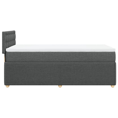 Boxspring met matras stof donkergrijs 90x190 cm