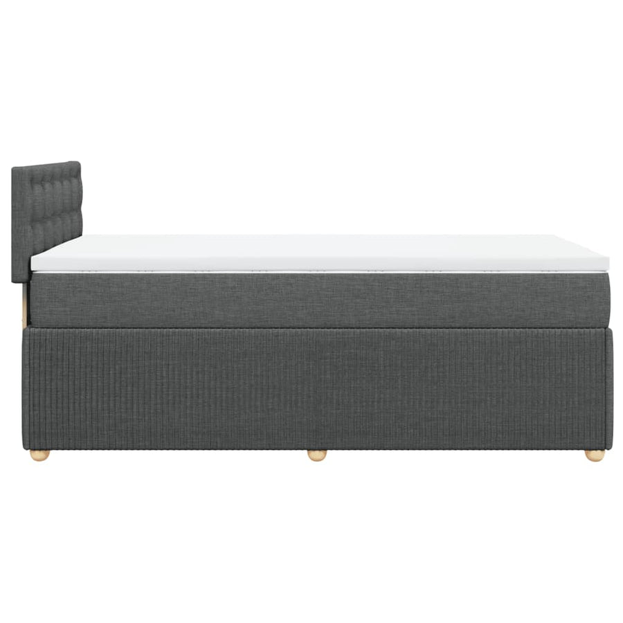 Boxspring met matras stof donkergrijs 90x190 cm