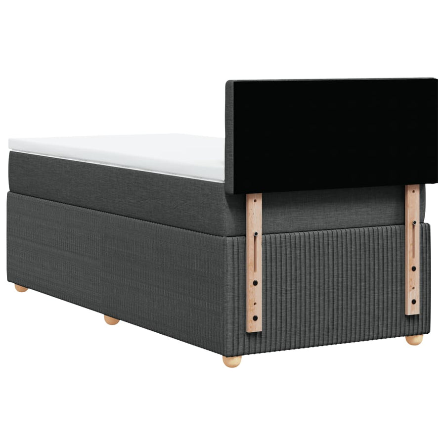 Boxspring met matras stof donkergrijs 90x190 cm