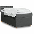 Boxspring met matras 90x190 cm donkergrijs