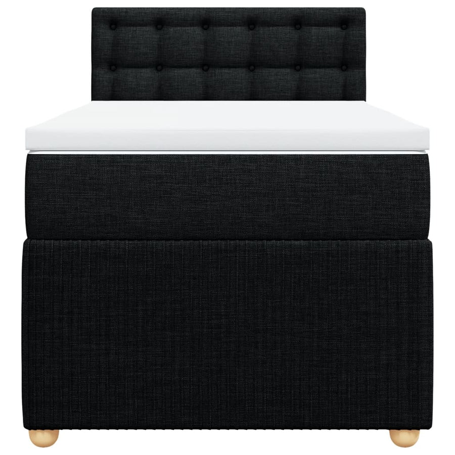 Boxspring met matras stof zwart 90x190 cm