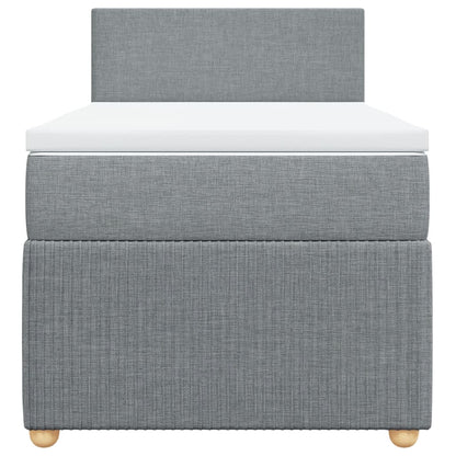 Boxspring met matras stof lichtgrijs 90x200 cm