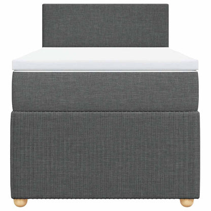 Boxspring met matras stof donkergrijs 90x200 cm