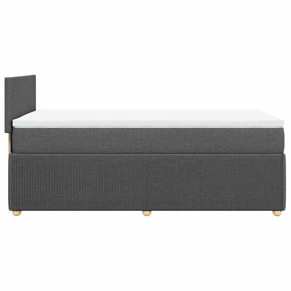 Boxspring met matras stof donkergrijs 90x200 cm