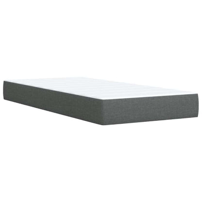 Boxspring met matras stof donkergrijs 90x200 cm