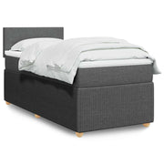 Boxspring 90x200 cm donkergrijs met pocketveringmatras