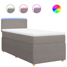 Boxspring met matras stof taupe 90x200 cm