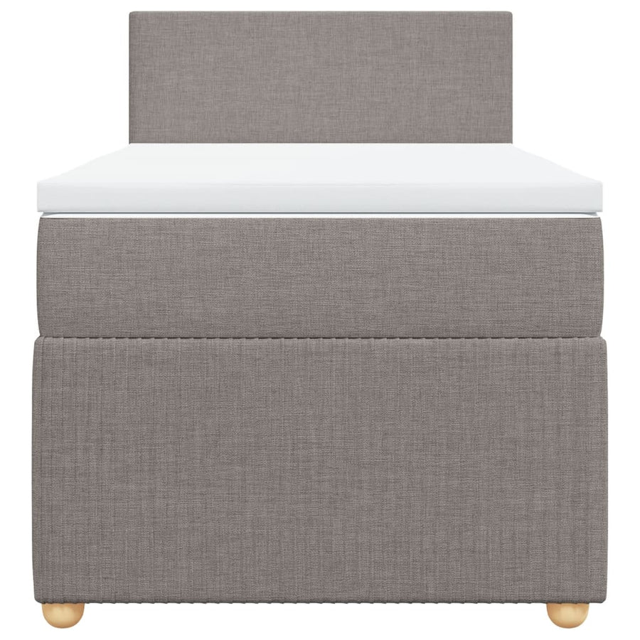 Boxspring met matras stof taupe 90x200 cm