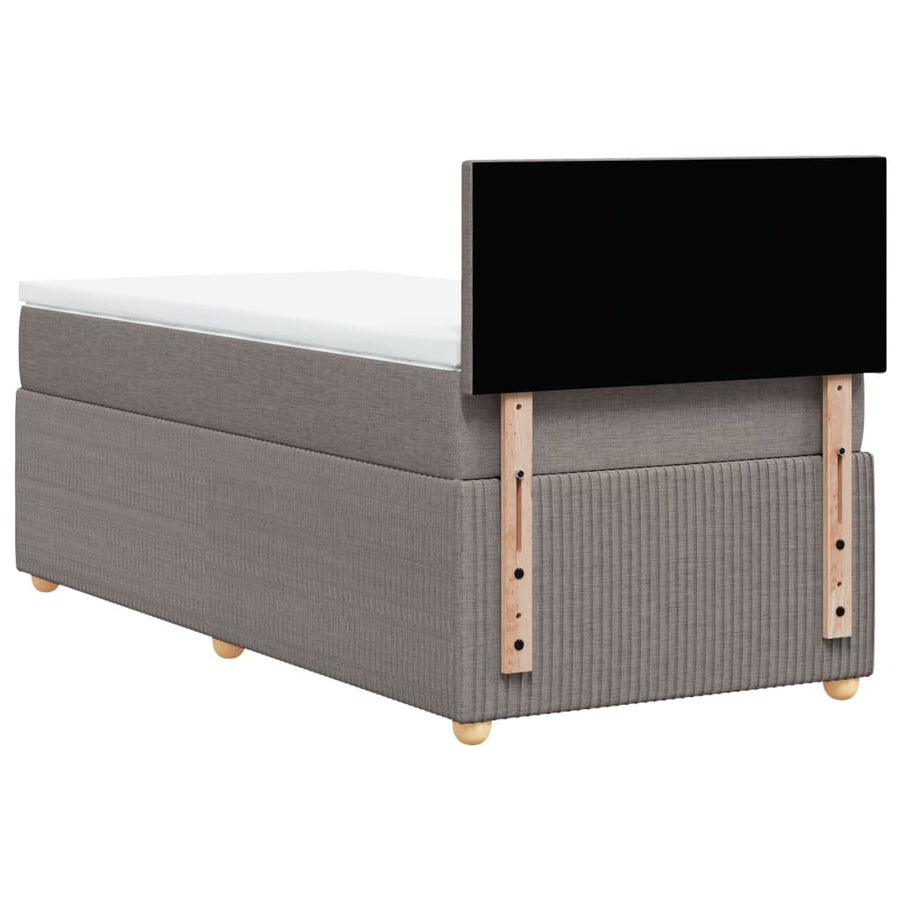 Boxspring met matras stof taupe 90x200 cm