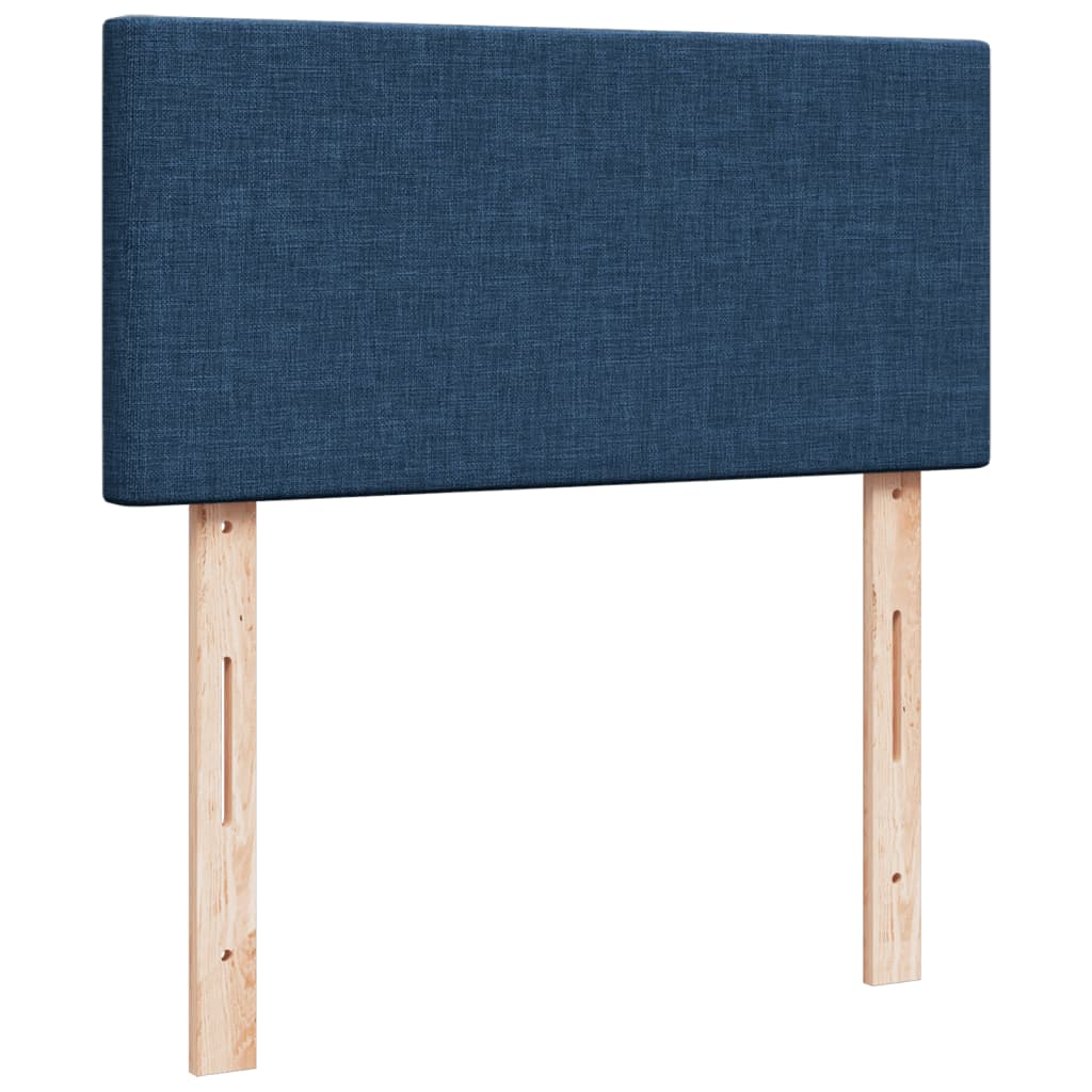 Boxspring met matras stof blauw 90x200 cm