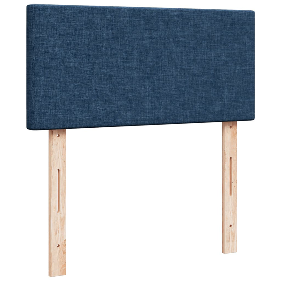 Boxspring met matras stof blauw 90x200 cm