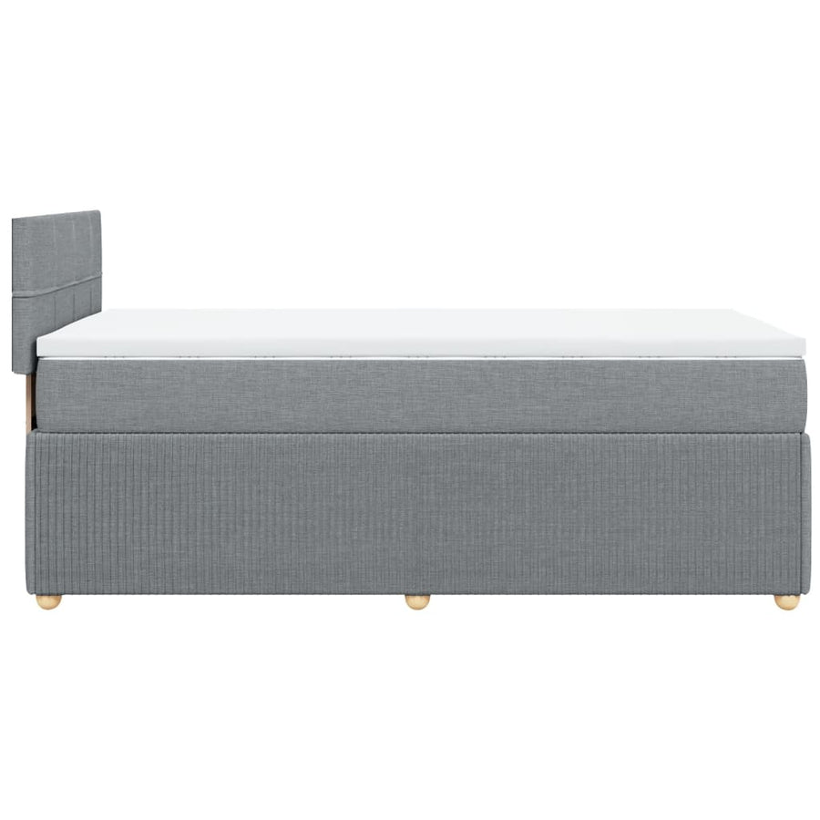 Boxspring met matras stof lichtgrijs 90x200 cm