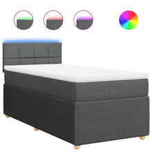 Boxspring met matras stof donkergrijs 90x200 cm